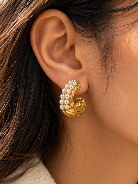 Pearl Hoop Earrings