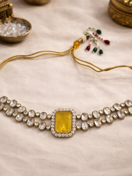 Yellow Sapphire Noor Heritage Necklace Set