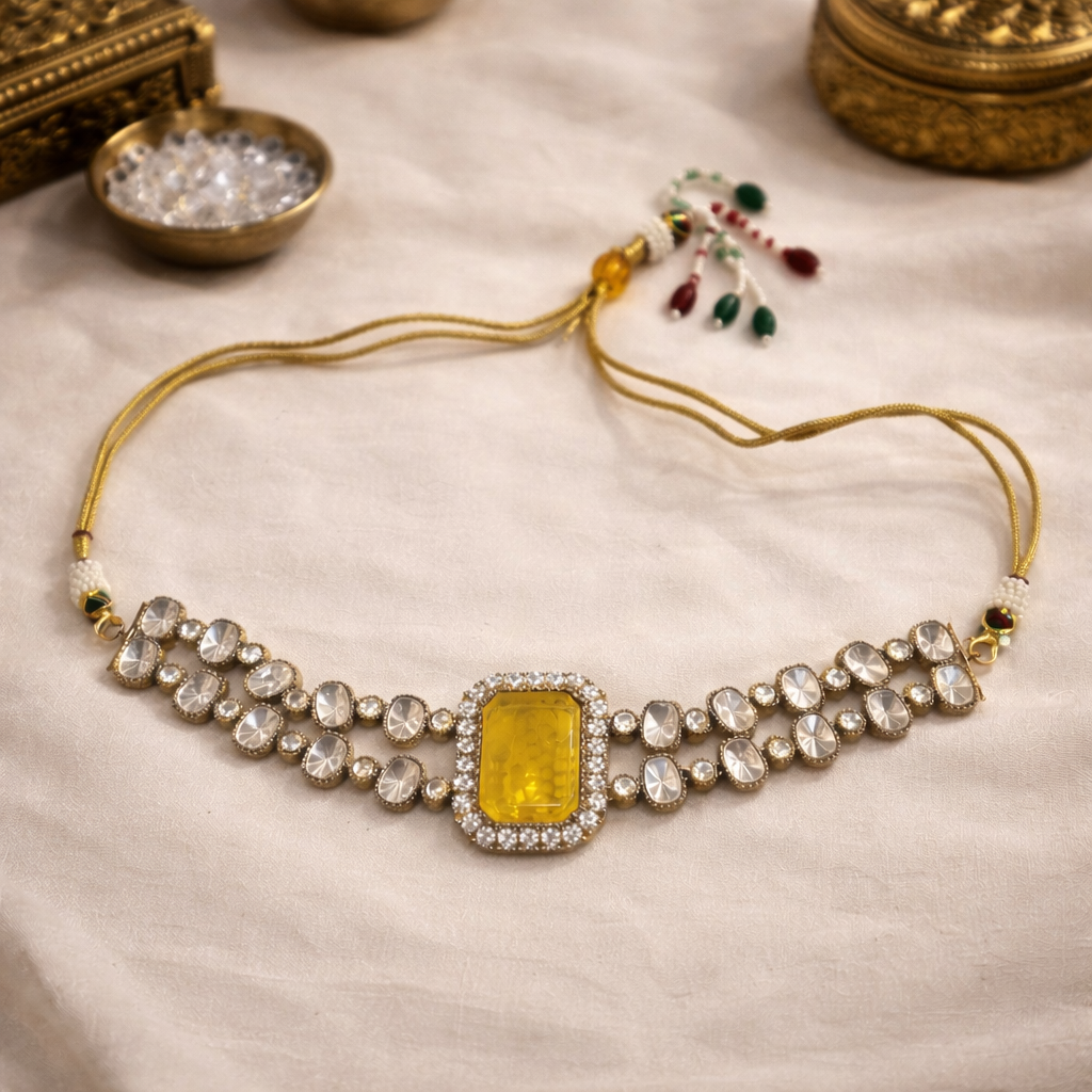 Yellow Sapphire Noor Heritage Necklace Set