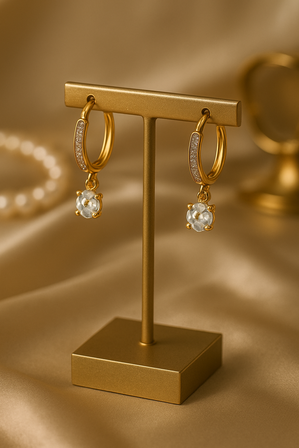 Celeste Petite Crystal Drop Hoops