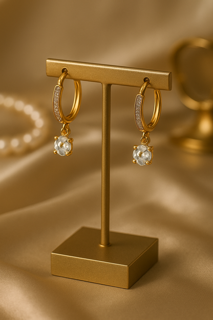 Celeste Petite Crystal Drop Hoops