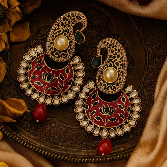 Regal Raga Meenakari Earrings