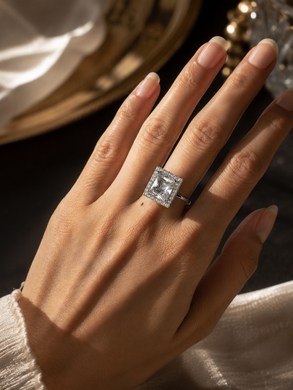 Aira Princess Solitaire Ring