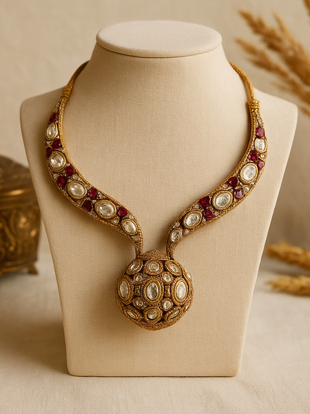 Rajmohini Kundan Polki Necklace Set