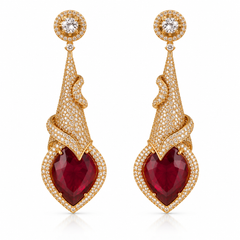 Mehr Ruby Sculptural Drop Earrings