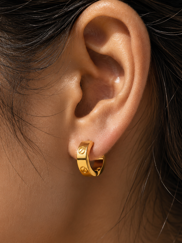 Verona Screw Hoop Earrings