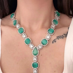 Aqua Glint Diamond Necklace Set