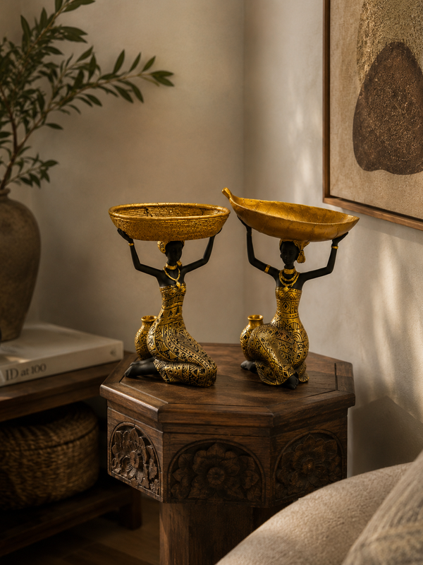 The Golden Gatherings Decorative Basket Duo