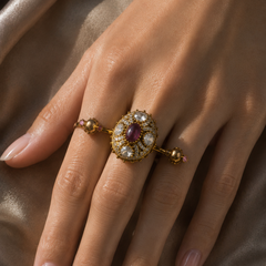 Aurelia Rose Two-Finger Statement Ring