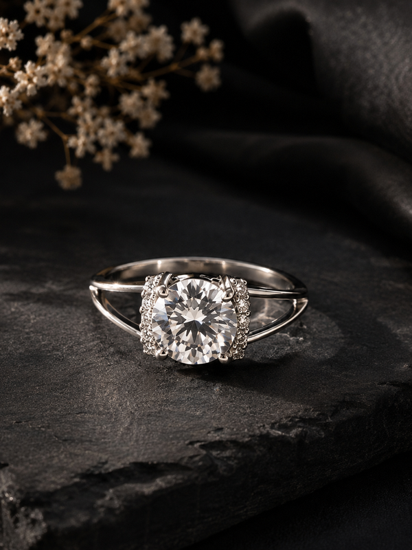 Solitaire Split Band Ring