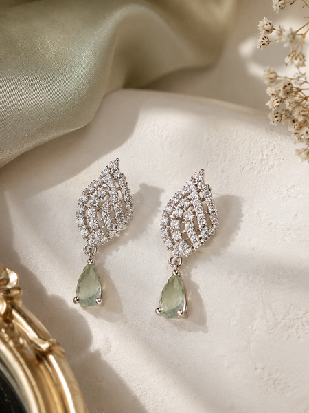 Meher Sage Drop Earrings