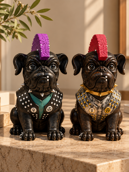 The Rebel Bulldogs – Punk Duo Sculpture Set