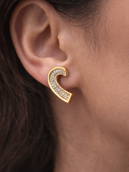 Amour Crystal Heart Stud Earrings