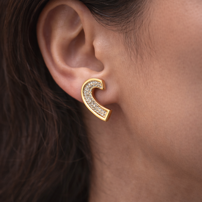 Amour Crystal Heart Stud Earrings