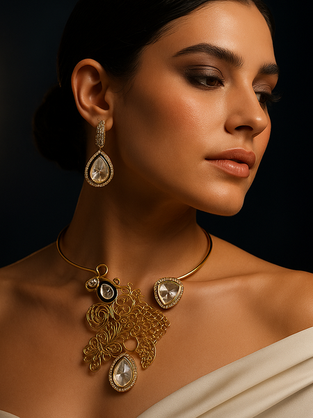 Royal Glow Kundan-Inspired Necklace & Earrings Set