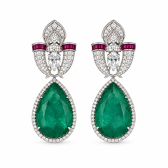 Meher Emerald & Ruby Statement Necklace Set