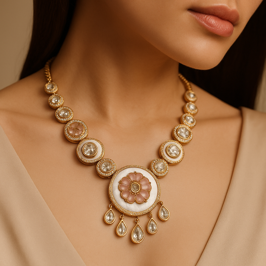 Noorjahan Polki Floral Necklace Set