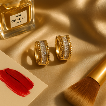Golden Prism Statement Earrings
