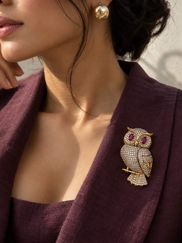 Rakta Drishti Owl Brooch