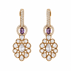 Afsana Amethyst Polki Necklace & Earrings Set