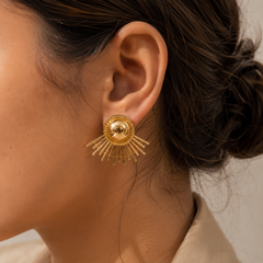 Celestial Sunburst Statement Earrings