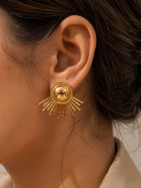 Celestial Sunburst Statement Earrings