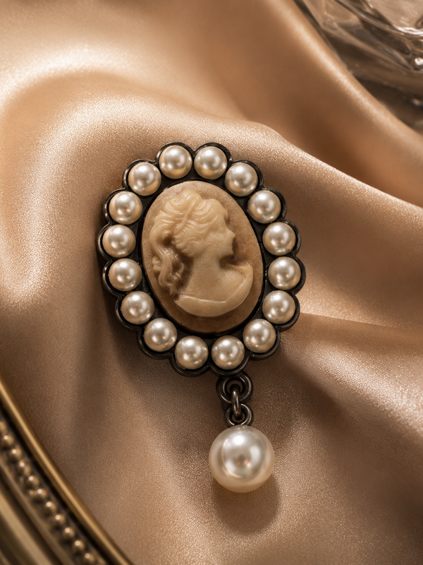 Regalia Pearl Cameo Brooch