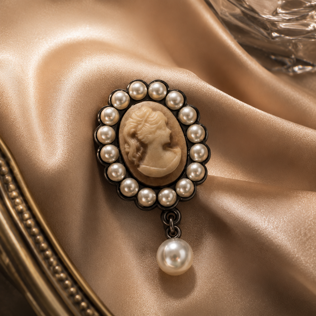 Regalia Pearl Cameo Brooch
