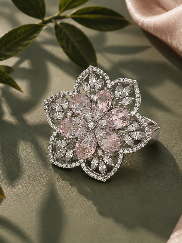 Rosé Fleur Statement Ring