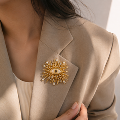 Radiant Celestial Evil Eye Brooch