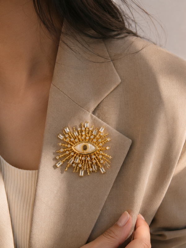 Radiant Celestial Evil Eye Brooch