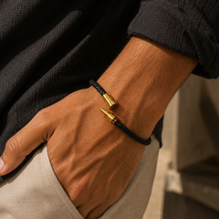 The Gold Nail Leather Bracelet