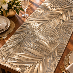 Golden Canopy Dining Set – 1 Runner + 6 Table Mats