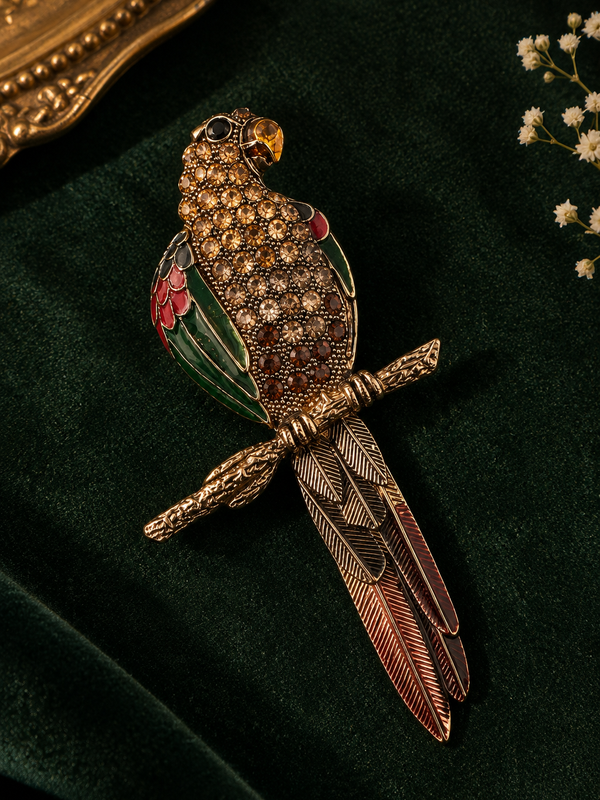 Aurelia Parrot Brooch