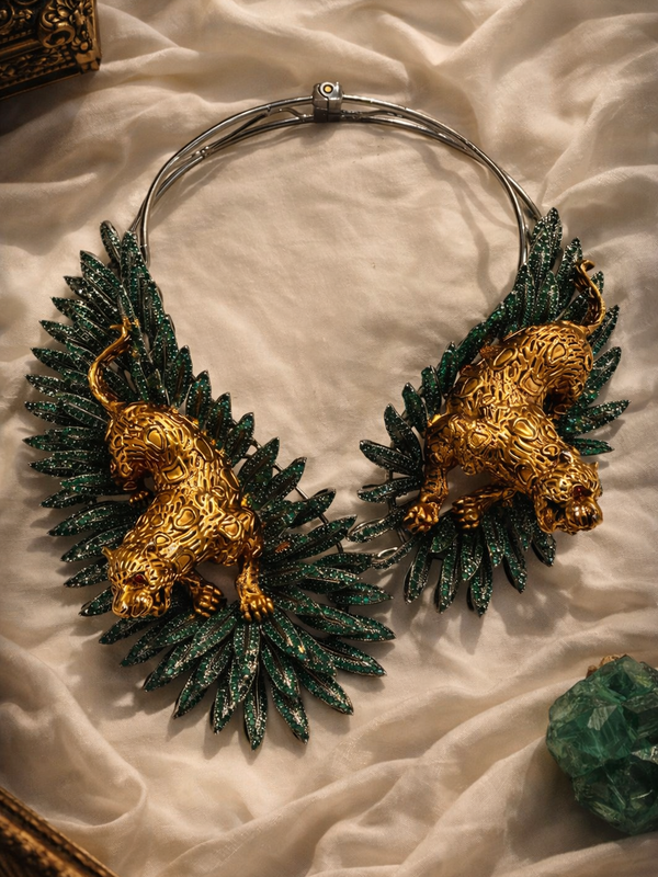 Emerald Panther Royale Statement Set