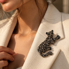 Noir Panther Brooch