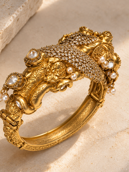 Gajshree Royal Elephant Polki Kada