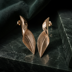 Elara Sculpted Leaf Earrings