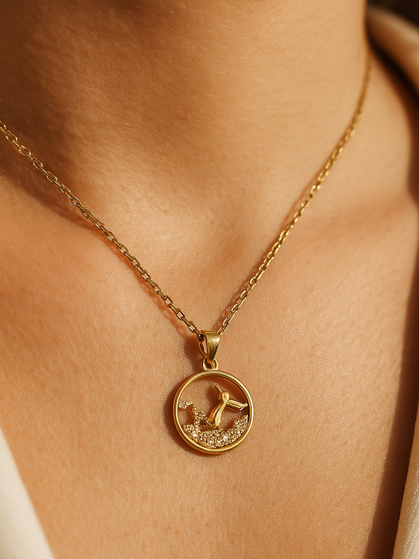 Gold Fish Pendant Necklace