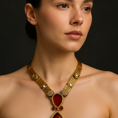 Aarunya Ruby Regal Necklace Set
