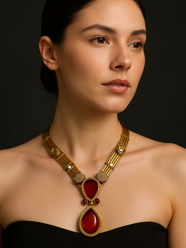 Aarunya Ruby Regal Necklace Set