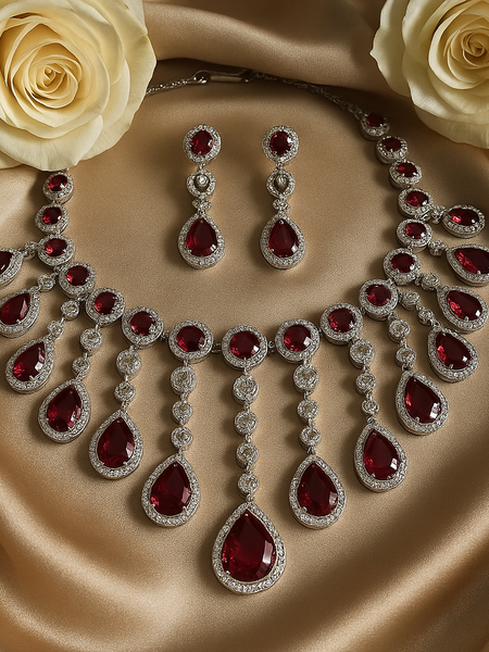 Rouge Cascade Diamond Necklace Set