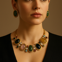 Polki Multistone Necklace Set
