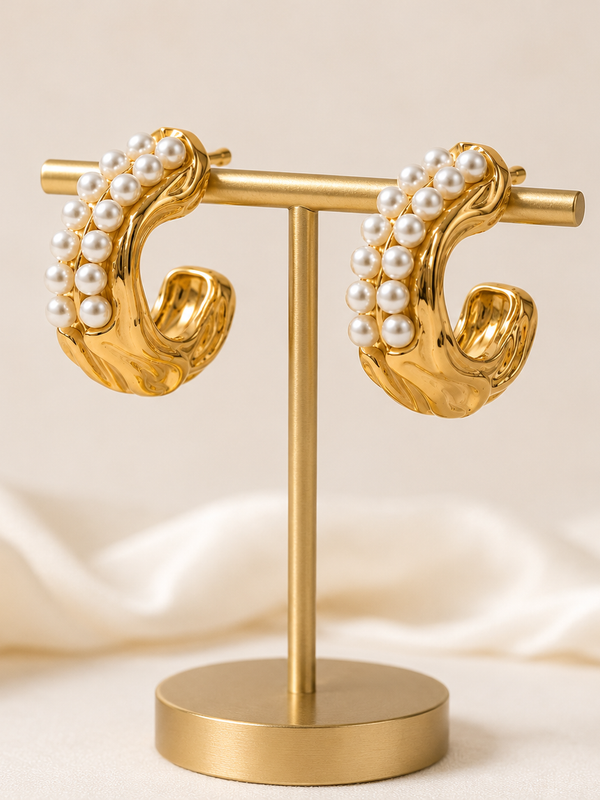Pearl Hoop Earrings