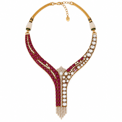 Noor Ruby Polki Necklace & Earrings Set