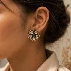 Meher Emerald Polki Studs
