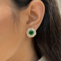 Emerald Blossom Stud Earrings