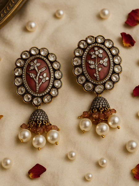 Gulnaz Meenakari Pearl Necklace Set
