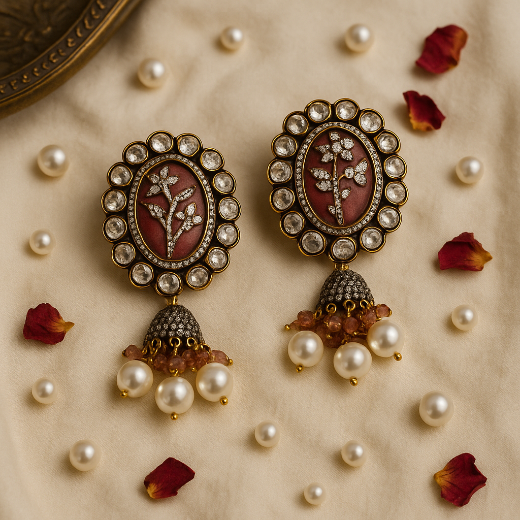 Gulnaz Meenakari Pearl Necklace Set