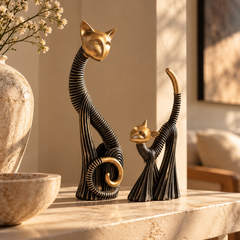 Miu & Miso – Sculptural Cat Duo